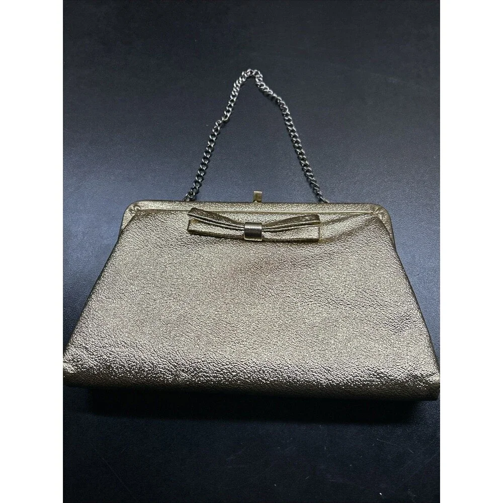 Gold Metallic Clutch Purse 9